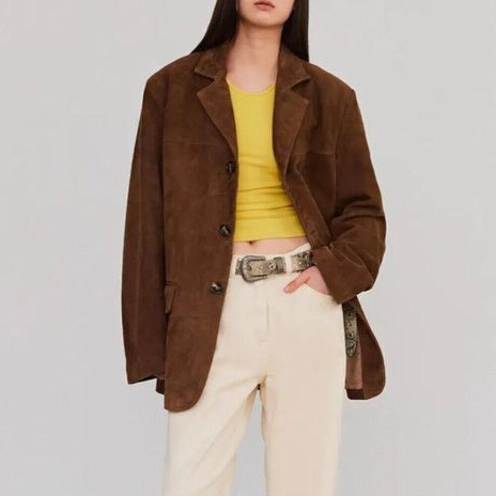 faux suede blazer